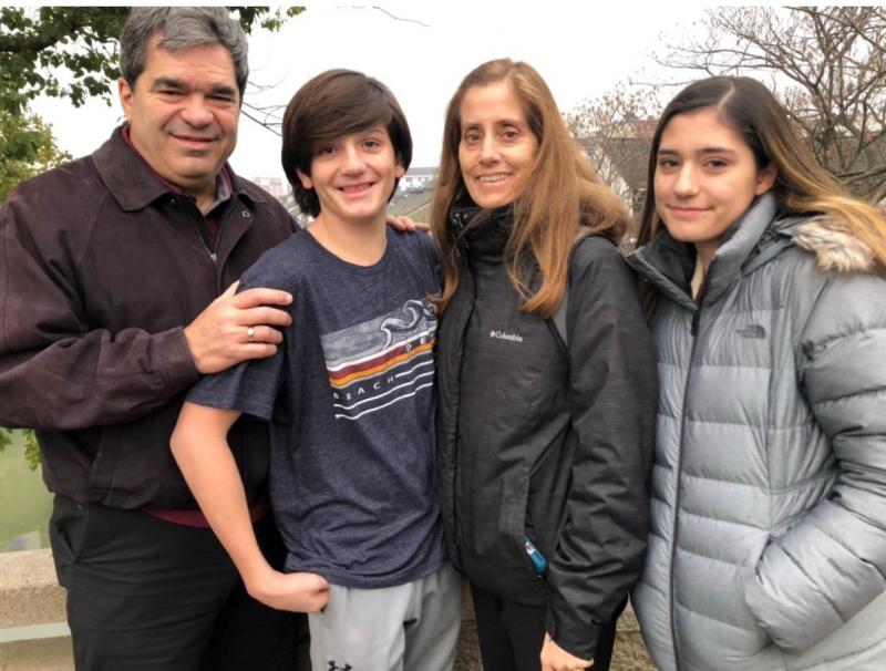 Beebe Healthcare Vice President of Facilities and Environment of Care Mark Loukides celebrates his recovery from COVID-19 with son Curt, wife Kelly, and daughter Karly. SUBMITTED PHOTO